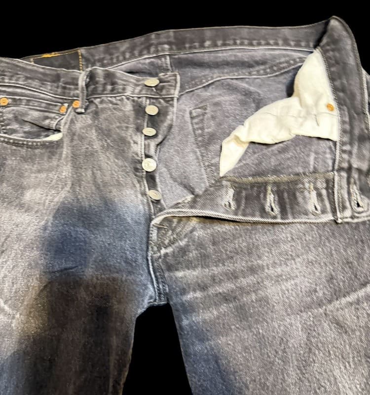 Levi’s 501 Original Black Jeans Men W36 L36 Button Fly Straight Leg - Thumbnail 4