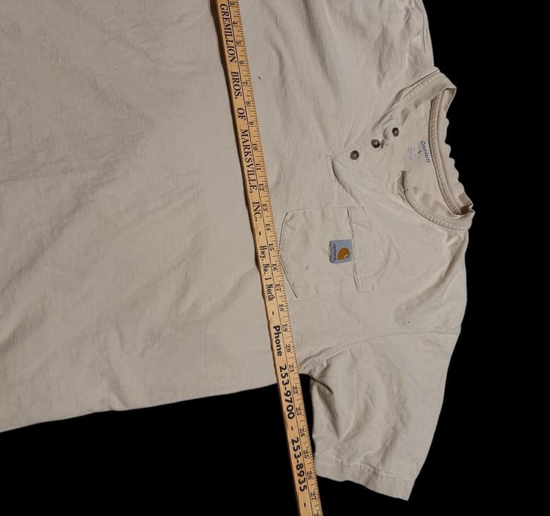 Carhartt Men's K-84 Short Sleeve Henley T-Shirt - Grey (XL) - Thumbnail 7