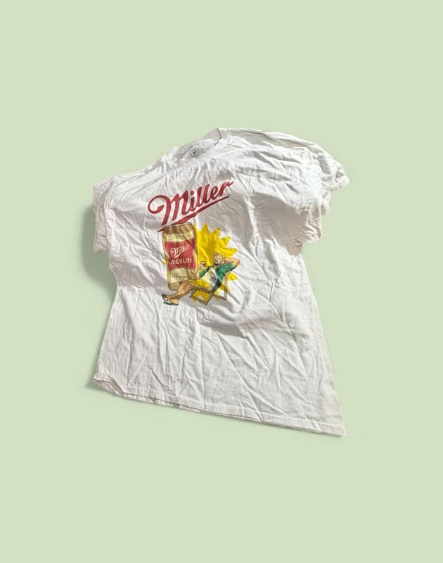 Miller High Life Eagle Distressed Crew Neck T-Shirt - Image 1