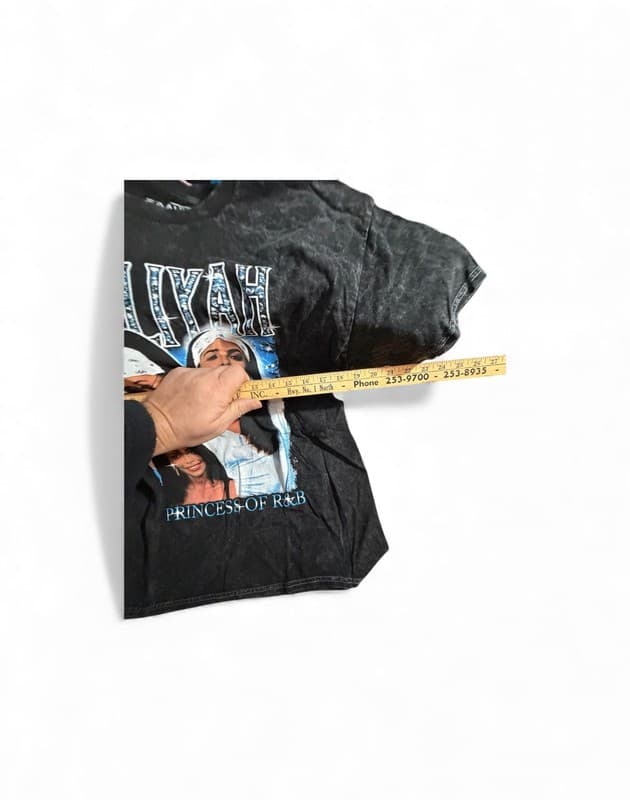 Aaliyah Princess of R&B Black Graphic T-Shirt - Thumbnail 4