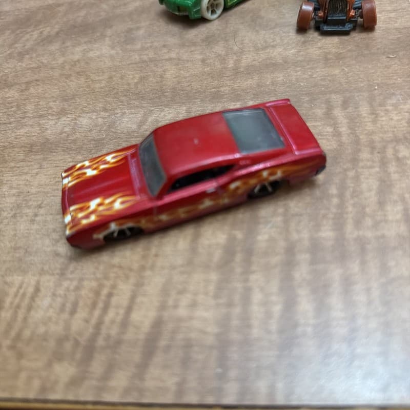 2008 Hot Wheels '69 Ford Torino Talladega Red with Orange Flames - Image 1