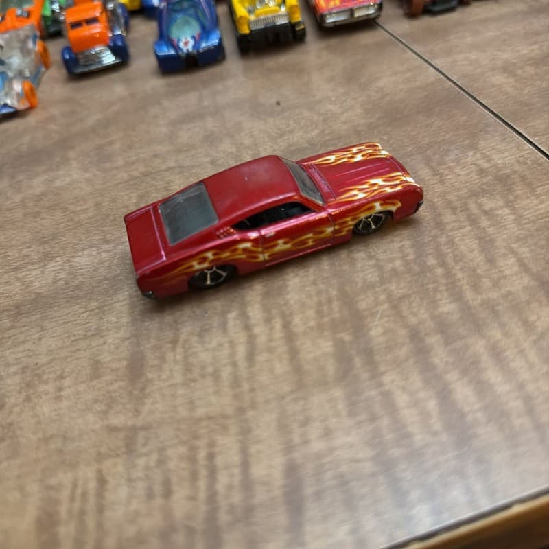 2008 Hot Wheels '69 Ford Torino Talladega Red with Orange Flames - Thumbnail 2