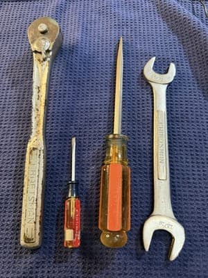 Vintage Craftsman 4pc Tool Lot Ratchet Wrench 2 Screwdrivers Forged USA =V= - Image 1