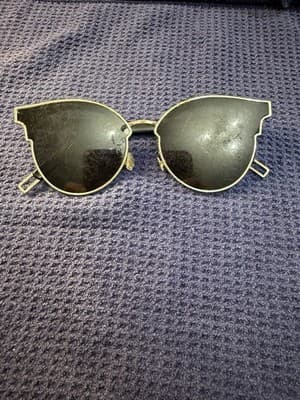 Vintage Retro Cat-Eye Clubmaster Sunglasses Black Gold Frame “Polycarbonate” - Thumbnail 4