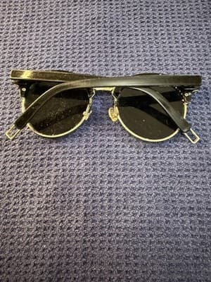 Vintage Retro Cat-Eye Clubmaster Sunglasses Black Gold Frame “Polycarbonate” - Thumbnail 5