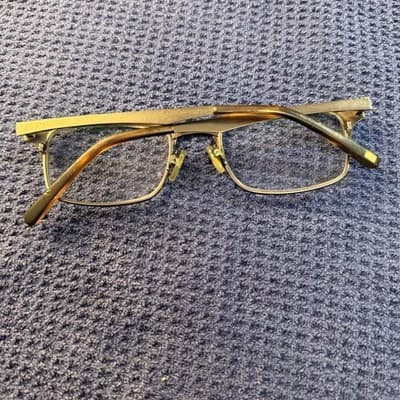 Jones New York J358 Black Browline Eyeglass Frames 51-20-145 Gold Tone Vintage - Thumbnail 2