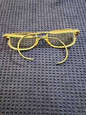 Vintage Gold Aviator Eyeglass Frames Double Bridge Cable Temple M/C 140 USA - Thumbnail 4