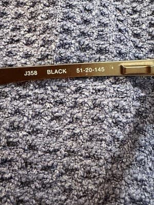 Jones New York J358 Black Browline Eyeglass Frames 51-20-145 Gold Tone Vintage - Thumbnail 6