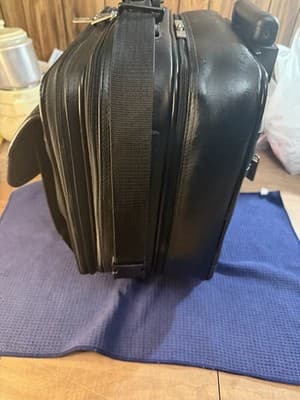 Black Leather Rolling Wheeled Laptop Briefcase Mobile Office Pilot Case - Thumbnail 14