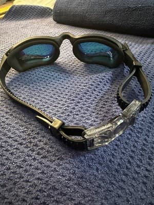 Aegend Swim Goggles Rainbow Mirrored Lens Anti-Fog UV Protection Adult Black - Thumbnail 2