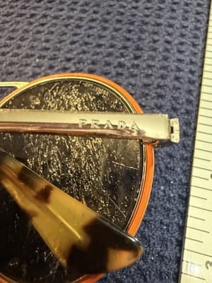 Prada SPR 51S Cinema Round Double Bridge Sunglasses Tortoise Gold VHS-2D2 54mm - Thumbnail 5