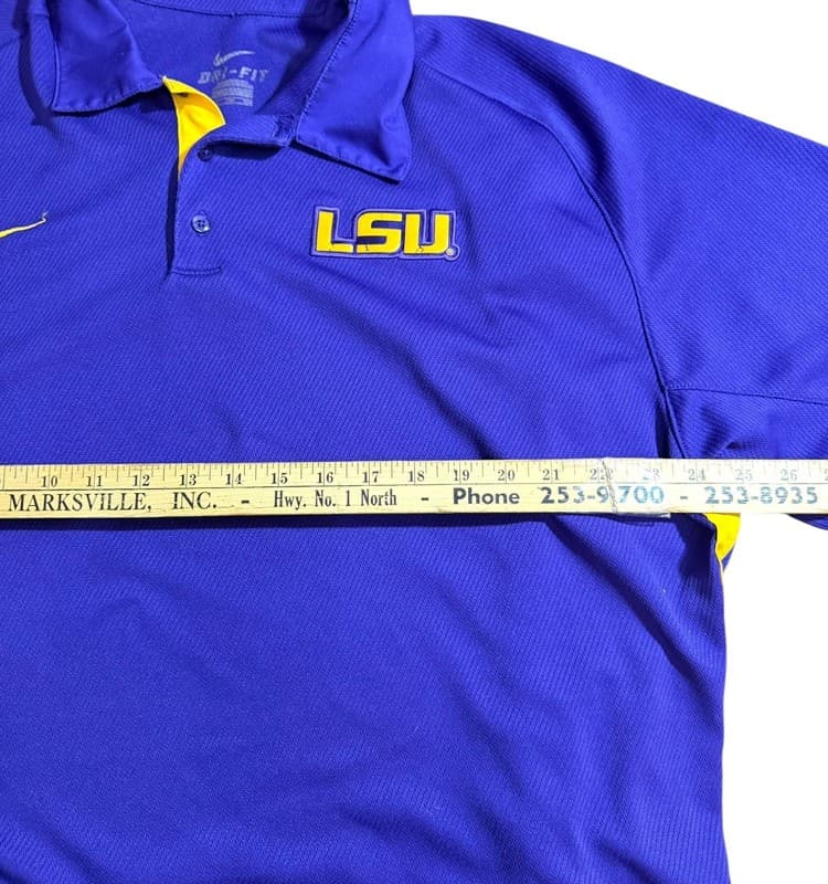 Nike LSU Tigers Dri-FIT Purple Sideline Performance Polo Shirt - Thumbnail 5