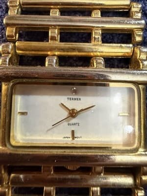 Bijoux Terner Vintage Gold Wide Ladder Link Bracelet Watch Quartz K-19204L - Thumbnail 2