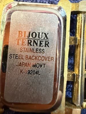 Bijoux Terner Vintage Gold Wide Ladder Link Bracelet Watch Quartz K-19204L - Thumbnail 4