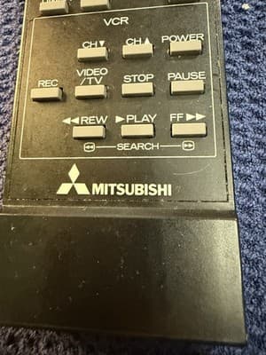 Mitsubishi OEM Vintage TV VCR Combo Remote Control Original Sealed Bag - Thumbnail 2