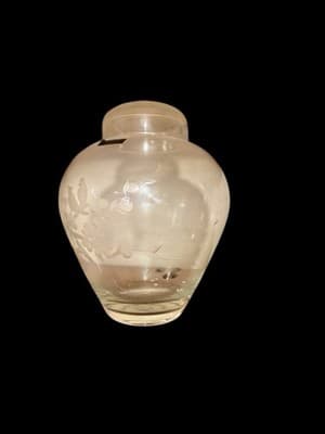 Toscany Hand Blown Etched Glass Vase Made in Romania Vintage Art Glass - Thumbnail 2