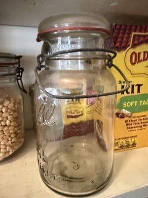 Vintage Ball Ideal Glass Bail Lid Jars 1908 Patent Set of 2 - Thumbnail 3