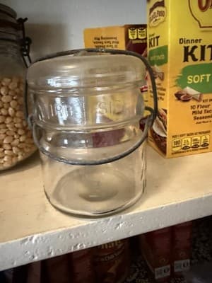 Vintage Ball Ideal Glass Bail Lid Jars 1908 Patent Set of 2 - Image 1