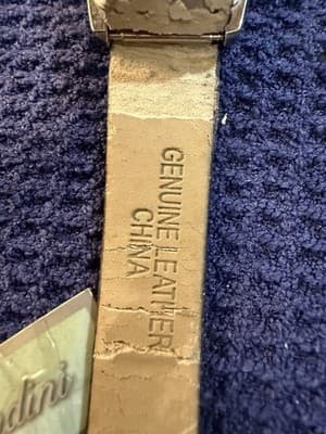 Frondini Collection Quartz Watch Black Dial Tonneau Gold Tone Leather Strap - Thumbnail 9