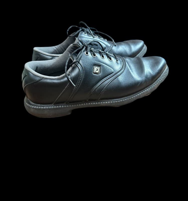 FootJoy FJ Originals Men's Black Leather Golf Shoes - Thumbnail 2