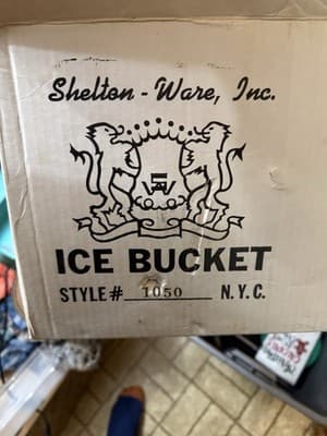 Vintage Shelton-Ware Ice Bucket Style #1050 Faux Wood Mid Century - Thumbnail 4