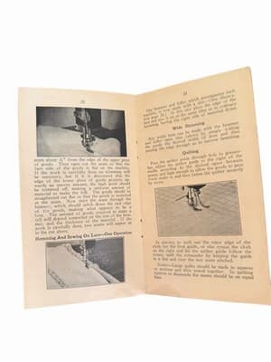 Antique White Rotary Sewing Machine Electric Treadle Cabinet w Manual - Thumbnail 11