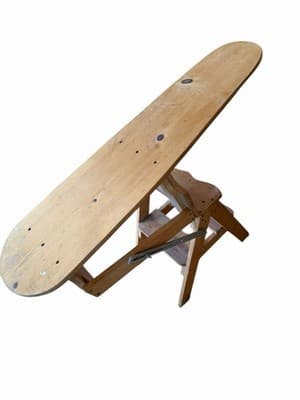 Vintage Wooden Folding Ironing Board Chair Stool Primitive Farmhouse - Thumbnail 5
