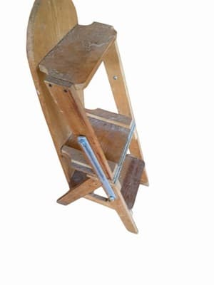 Vintage Wooden Folding Ironing Board Chair Stool Primitive Farmhouse - Thumbnail 2