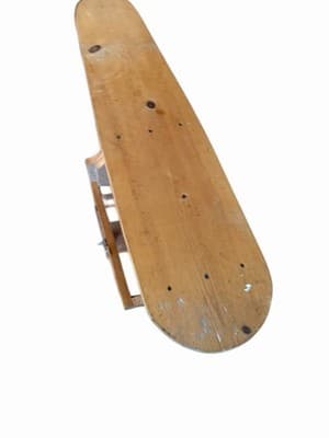 Vintage Wooden Folding Ironing Board Chair Stool Primitive Farmhouse - Thumbnail 4