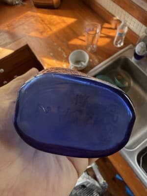 Antique Cobalt Blue Milk of Magnesia Bottle Chas H Phillips Chemical Co - Thumbnail 3