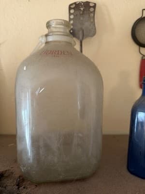 Vintage Borden Glass Milk Jug 1 Gallon Dairy Bottle w Stopper Handle - Thumbnail 2