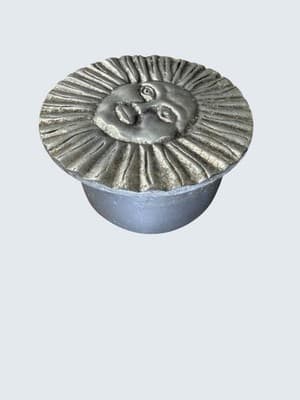 Vintage Metal Sun Face Wall Plaque Mexico Rustic Silver Decor - Thumbnail 4