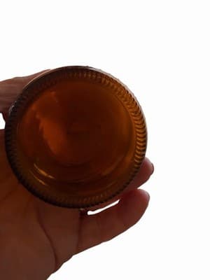 Antique Amber Glass Apothecary Bottle Cork Top Early 1900s Pharmacy - Thumbnail 2