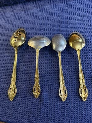 International Golden Countess Gold Electroplate 4pc Serving Set Korea GEP Spoon - Thumbnail 2