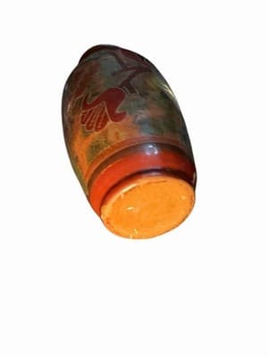 Vintage Tonala Mexican Burnished Pottery Bird Vase 8.5” Folk Art - Thumbnail 5