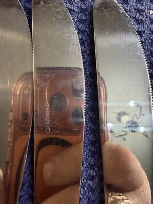 Estia Baroque Gold Korea 11pc Knife Lot 10 Dinner Knives 1 Butter Spreader GP - Thumbnail 7