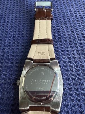 New Joan Rivers Classics Brown Dial Bezel Quartz Watch, Brown Leather Strap V377 - Thumbnail 9