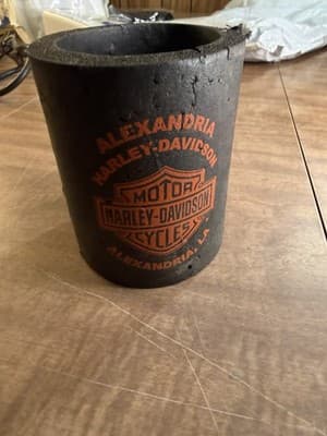Alexandria Harley-Davidson Louisiana Dealer Koozie Vintage 1980 1990 Bar Shield - Thumbnail 2