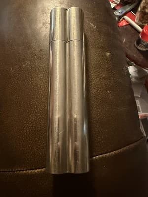 Vintage Chrome Cigar Holder & 1–2oz Mini Flask Combo Tube - Thumbnail 3