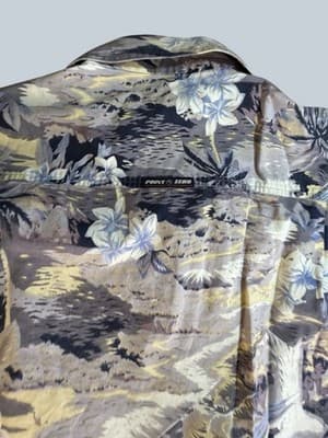 Point Zero Hawaiian Tropical Floral Print Button Up Shirt Mens XLT Short Sleeve - Thumbnail 4