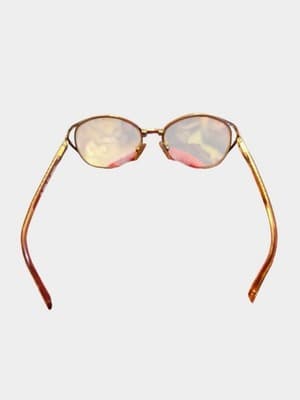 Vintage BerDel Sferoflex Revella Eyeglasses Italy Gold Pinktone 130 - Thumbnail 2