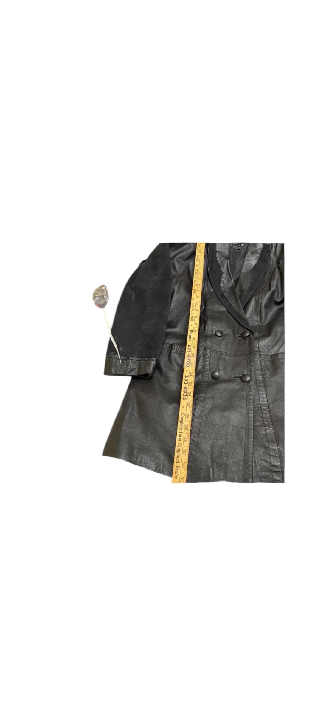 Pelle Y2K Black Leather Double Breasted Blazer Coat Women’s L - Thumbnail 7