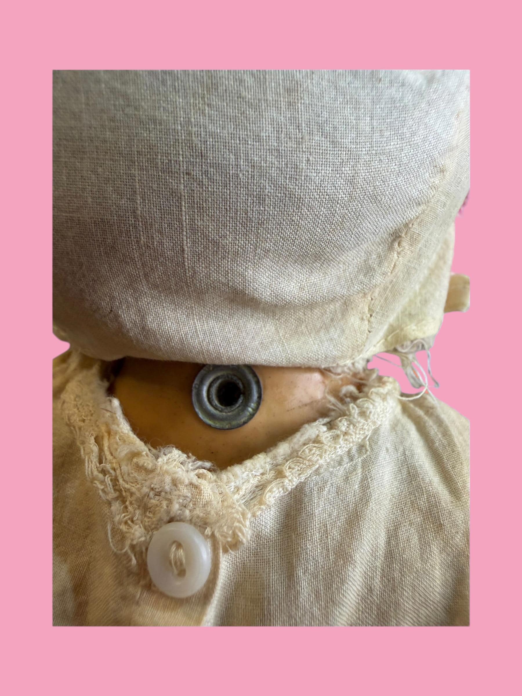 Vintage 1930s 1940s Horsman Composition Rubber Baby Doll  Original Dress - Thumbnail 4