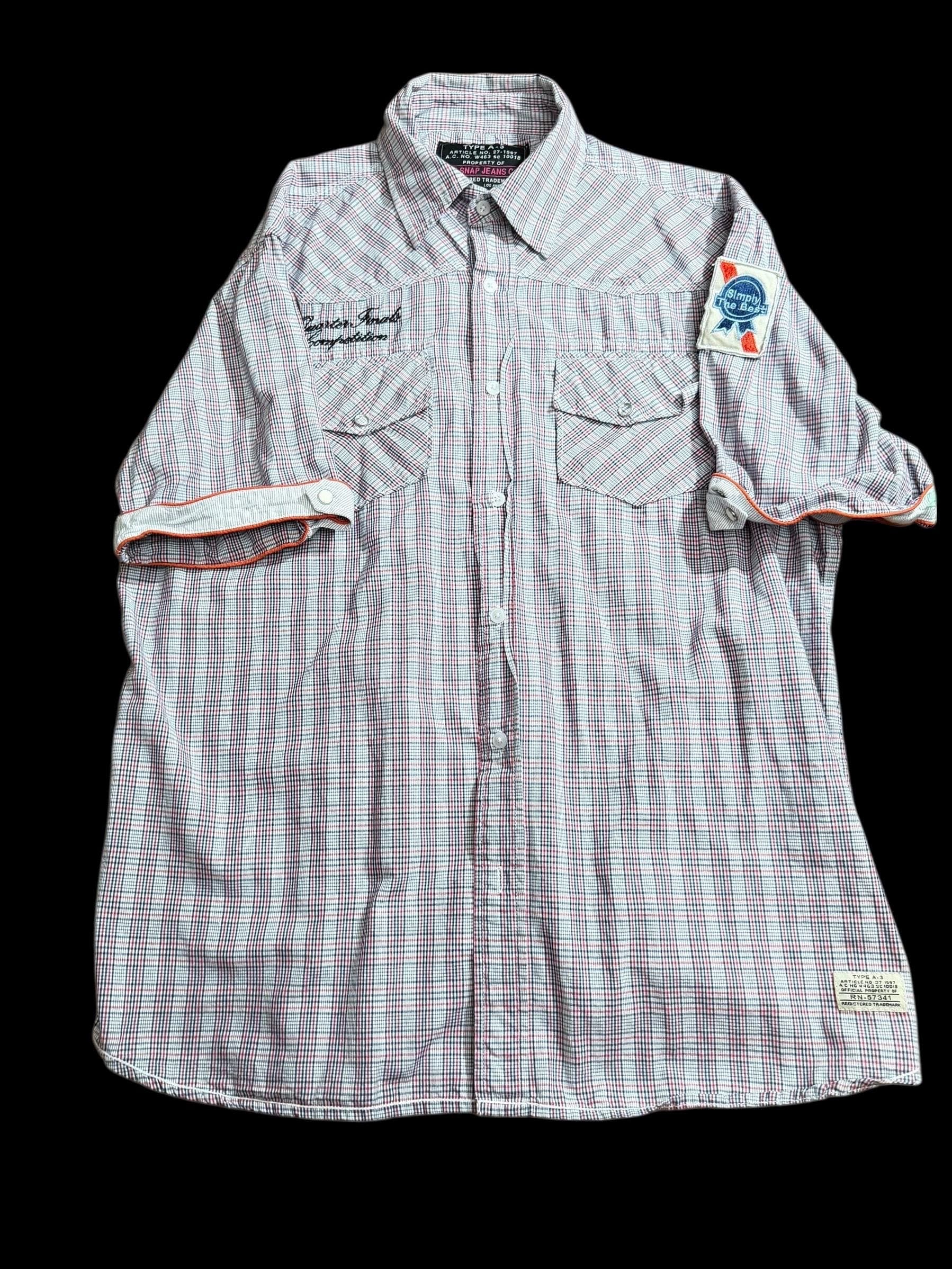Vintage 2008 Barrel Racing Shirt | Red Snap Jean Co, PBR Patch - Image 1