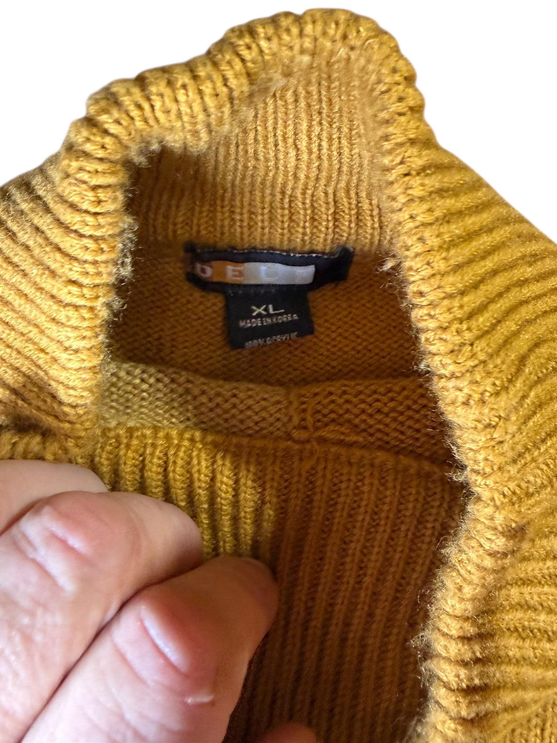 DELUXE Y2K Color Block Mock Neck Sweater Men’s XL Retro Knit Pullover - Thumbnail 3