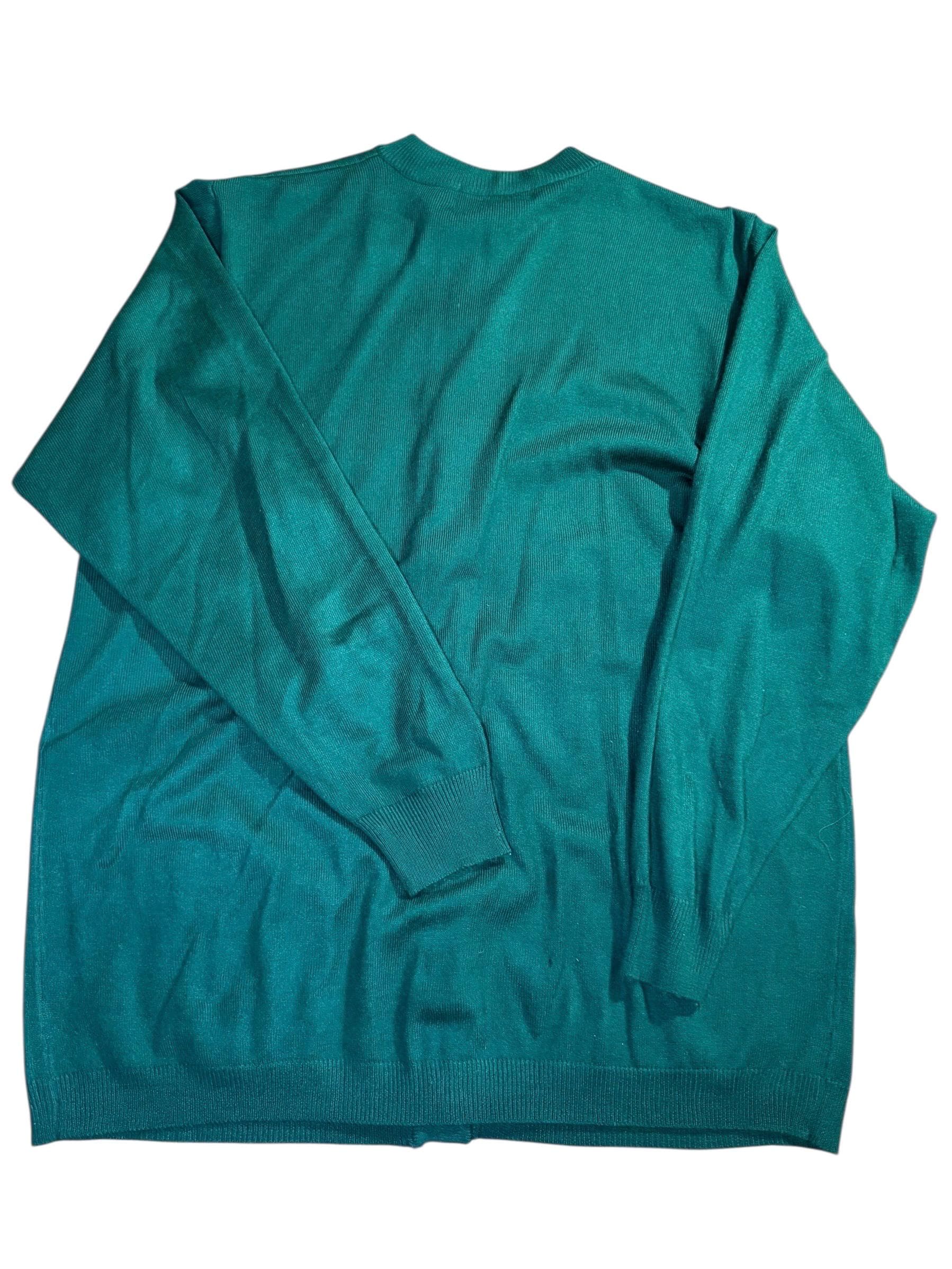 Vintage Venezia Teal Cardigan Sweater 90s Button Front Women Large - Thumbnail 2