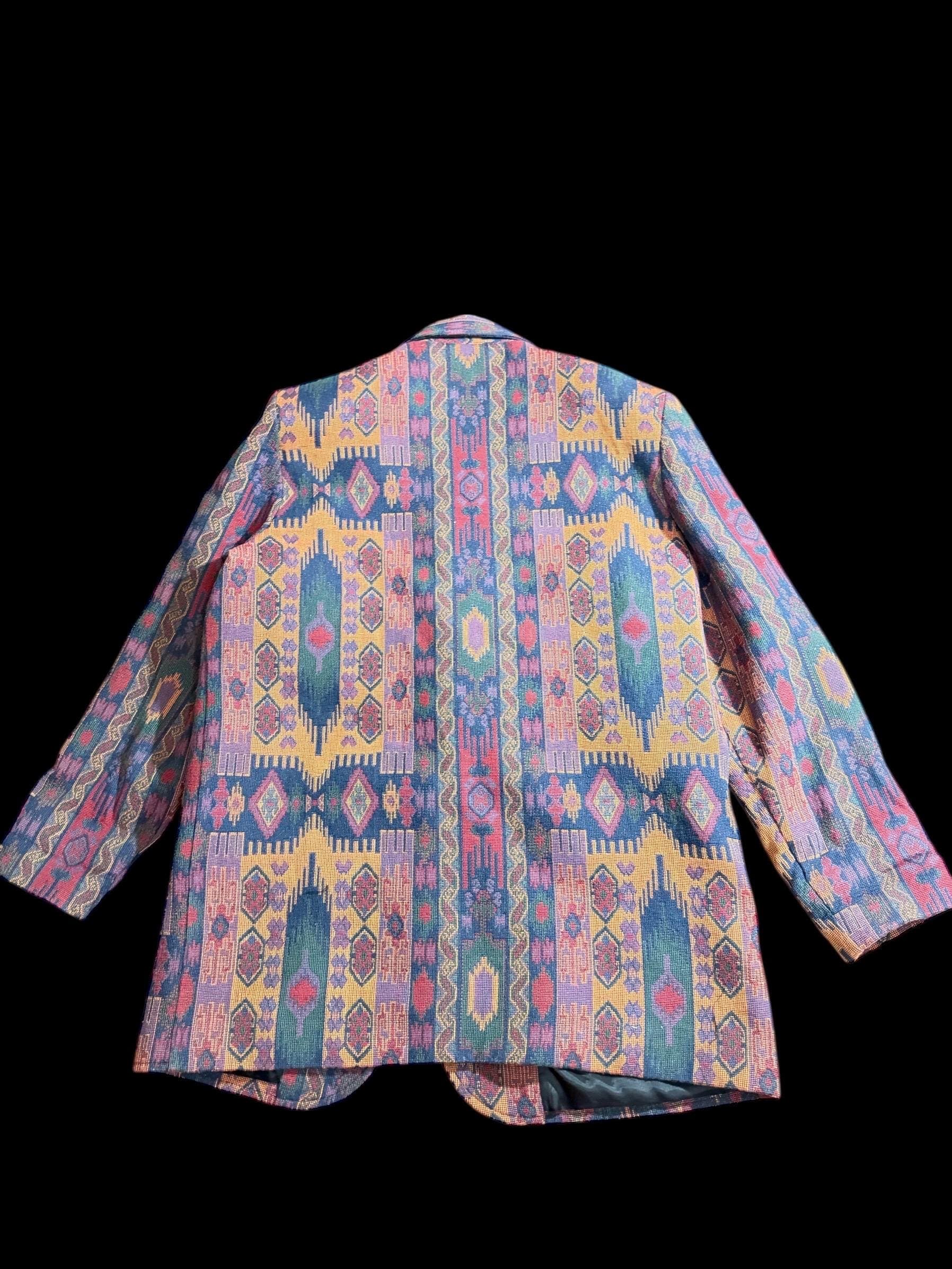 Vintage Southwestern Tapestry Blazer Ascente Sport USA Made Large - Thumbnail 2