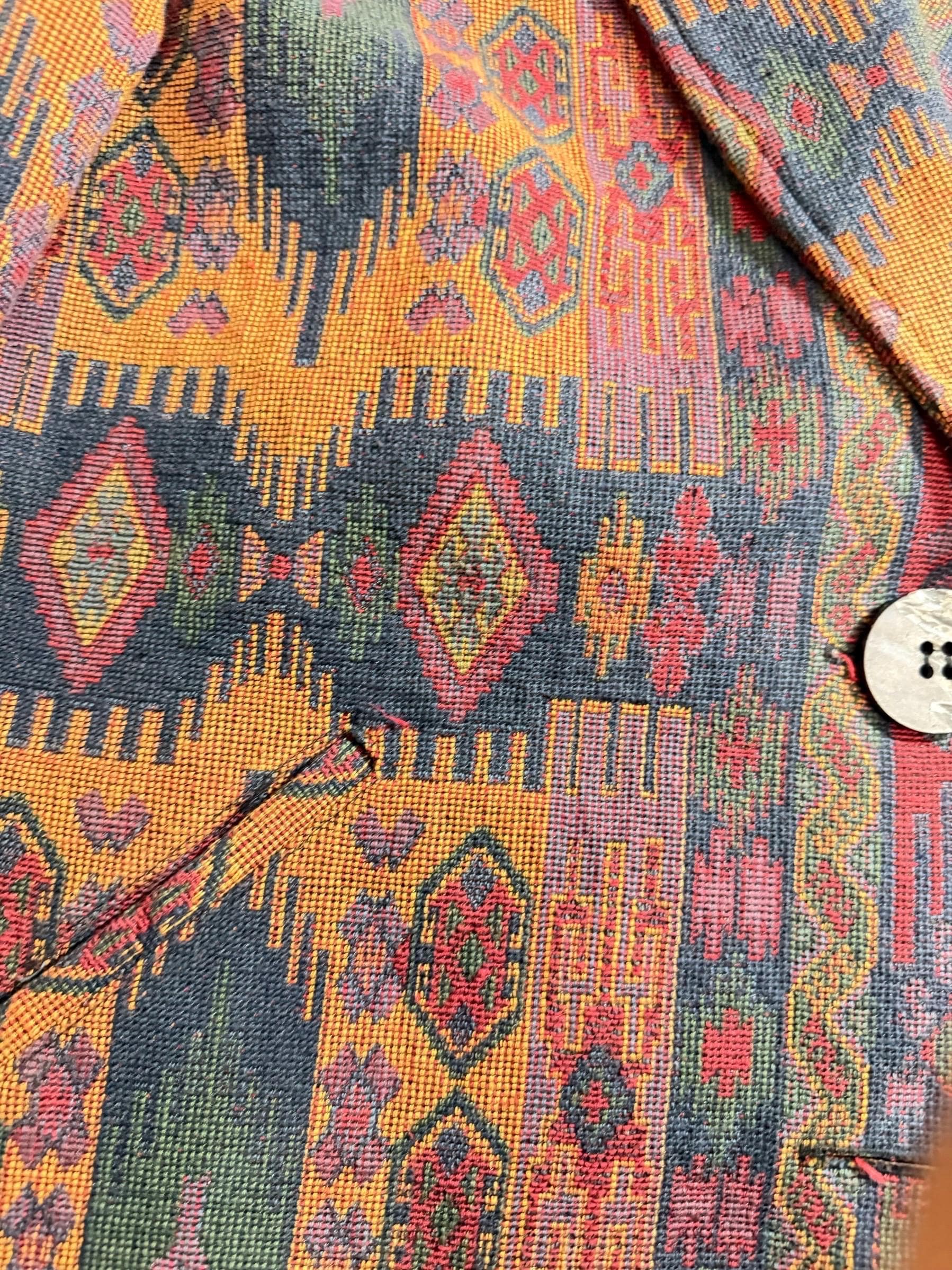 Vintage Southwestern Tapestry Blazer Ascente Sport USA Made Large - Thumbnail 3