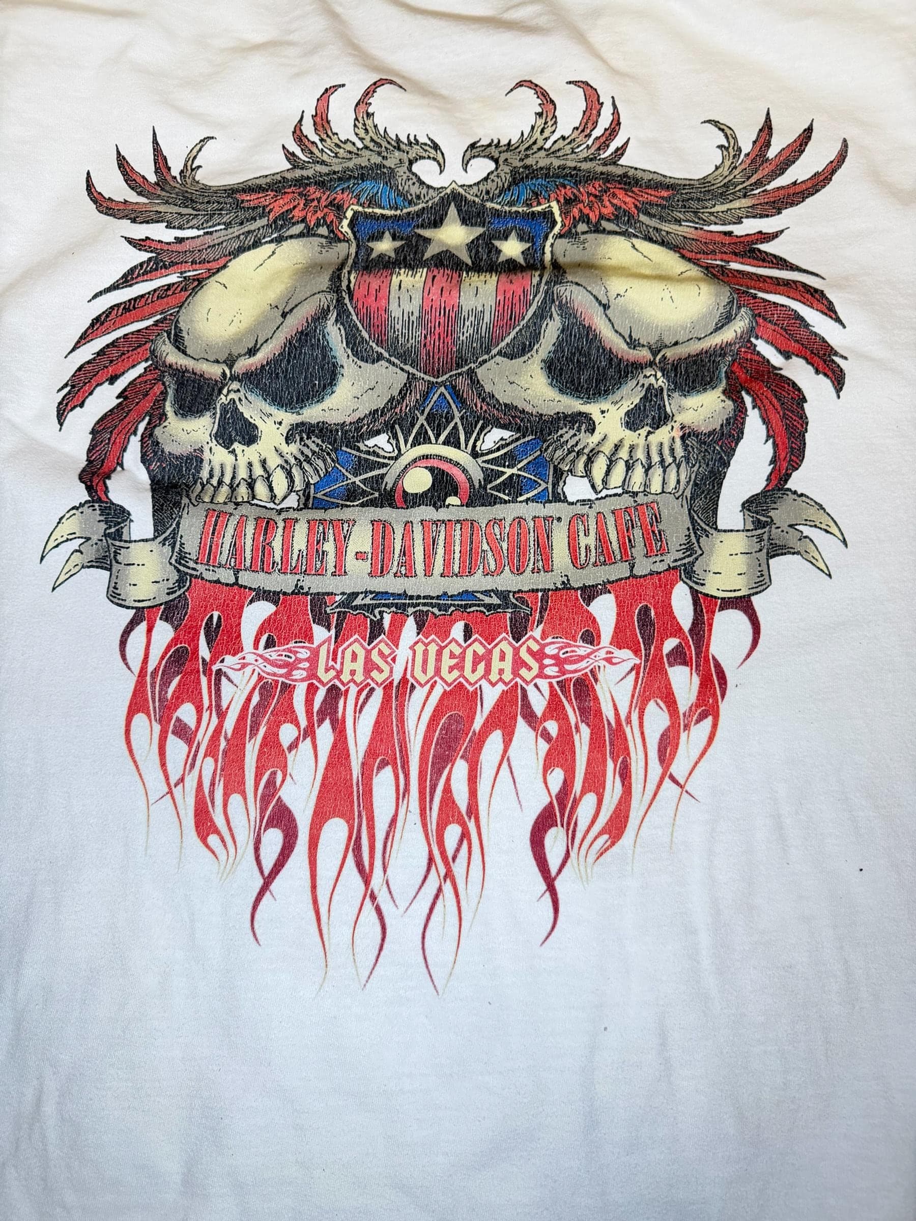 Vintage Harley Davidson Las Vegas Cafe T Shirt 3XL Distressed Biker Tee - Thumbnail 4