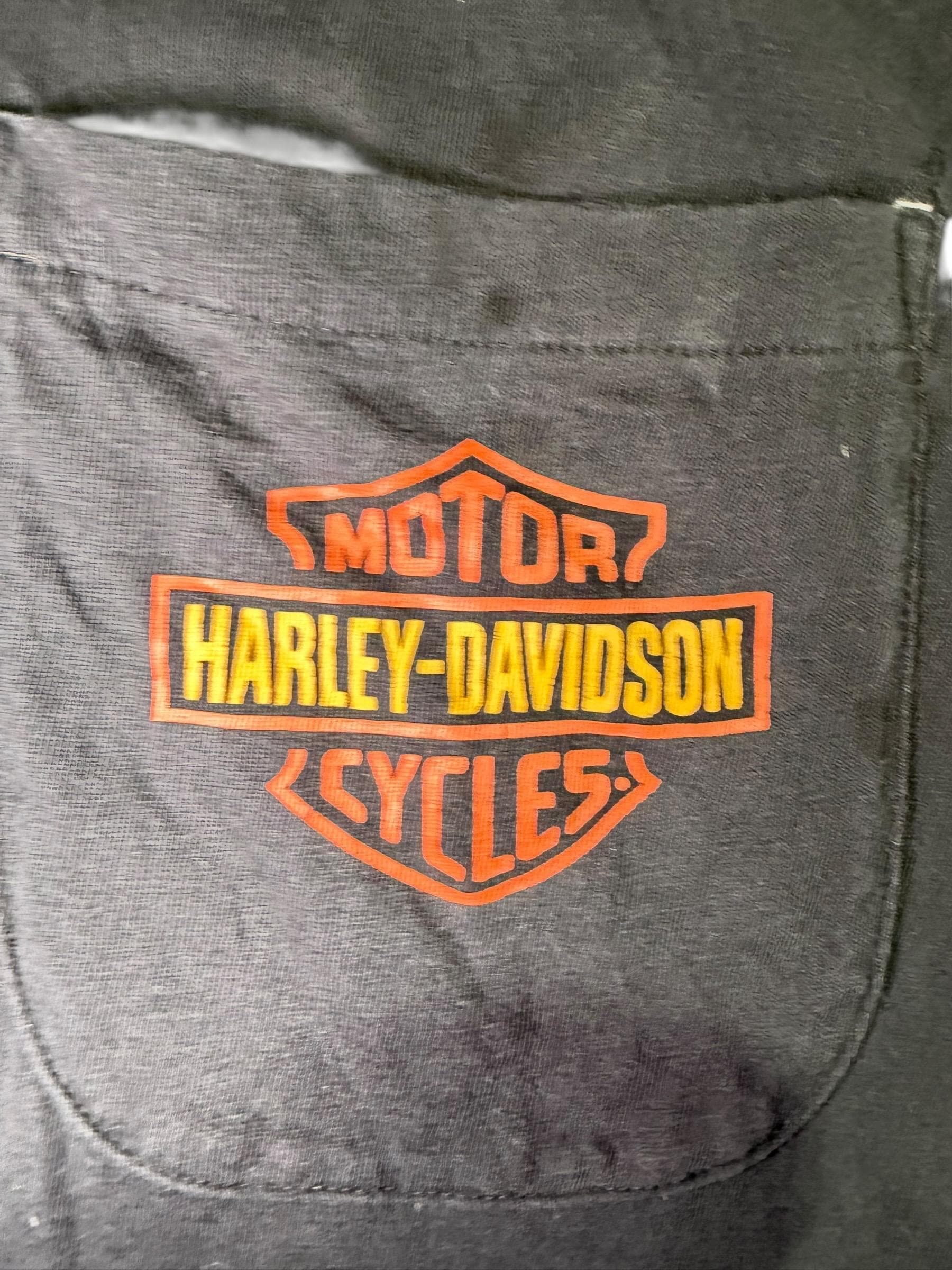 Harley-Davidson Pocket T-Shirt Men’s 2XL Black Faded Bar & Shield Logo - Thumbnail 3